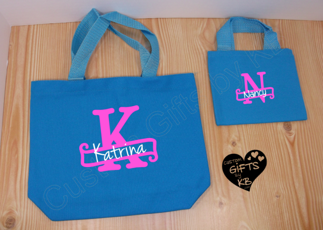 Personalized Monogram name on tote bag