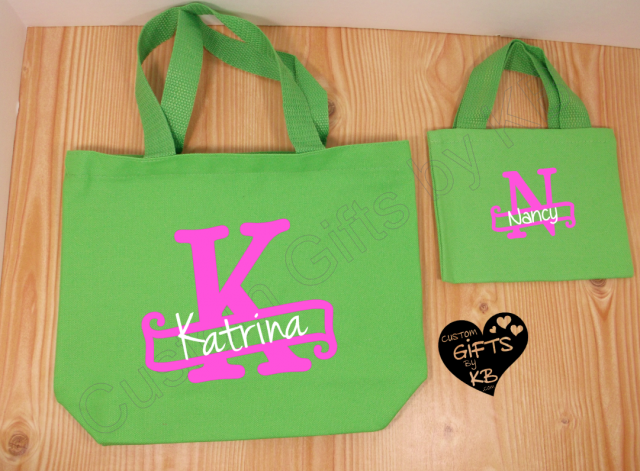 Personalized Monogram name on tote bag - Image 4