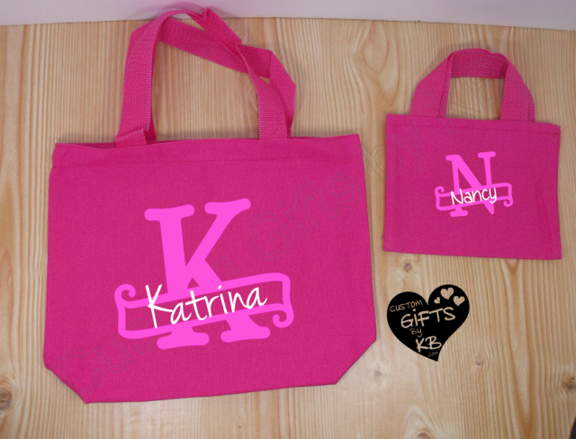 Personalized Monogram name on tote bag - Image 3