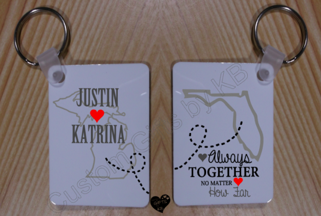 Always Together no matter how far Keychain