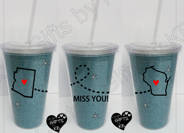 Glitter Miss you Tumbler