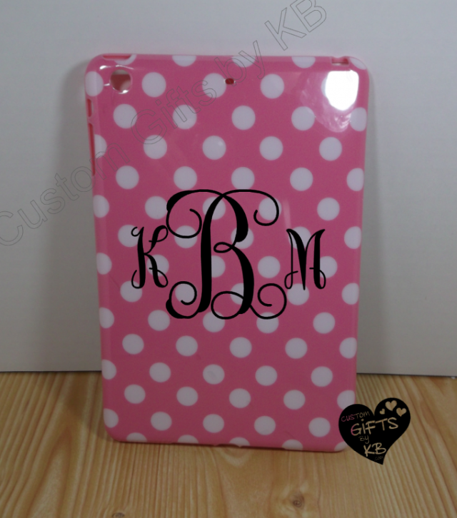 Monogrammed initials on iPad Mini cover