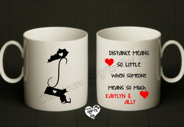 Distance Means so Little Mug with names