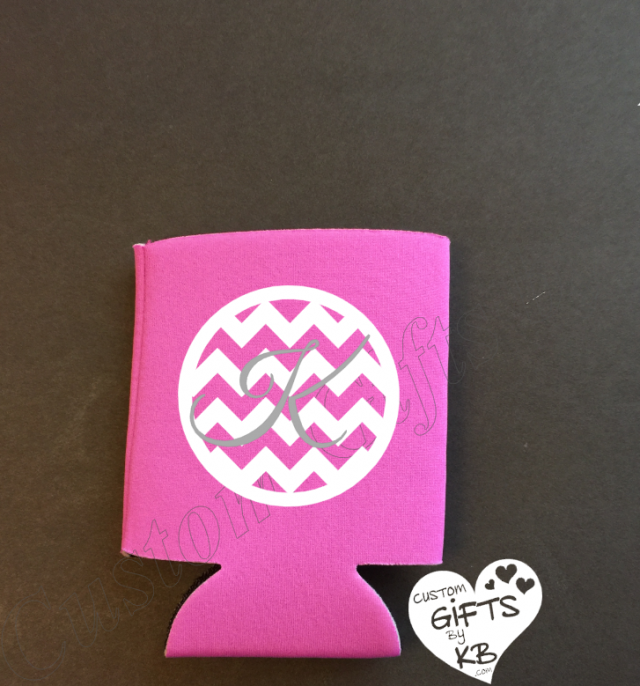 Chevron Name initial can coozie