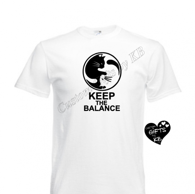 Keep the Balance Yin Yang cats tshirt