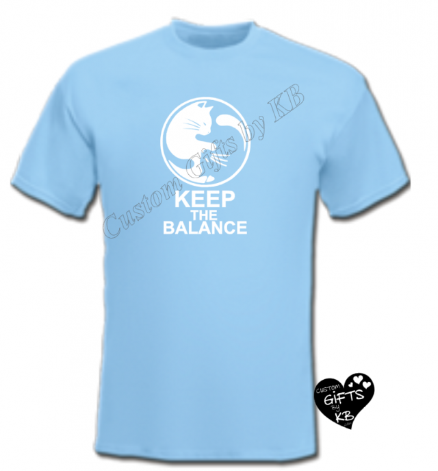 Keep the Balance Yin Yang cats tshirt - Image 3