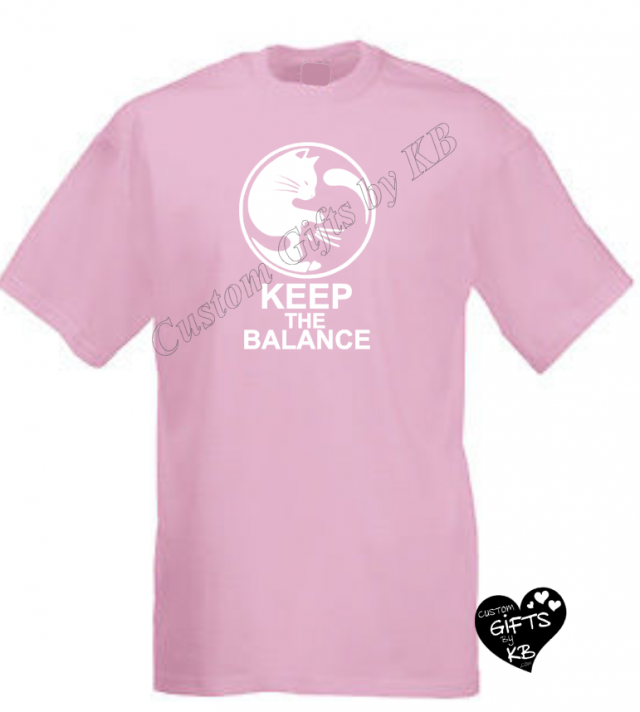 Keep the Balance Yin Yang cats tshirt - Image 4