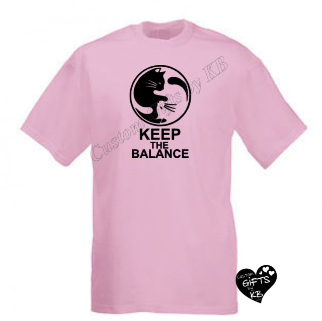 Keep the Balance Yin Yang cats tshirt - Image 5