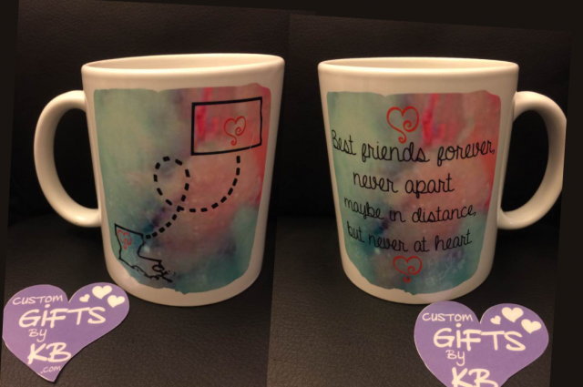 Best Friends forever mug with Water color