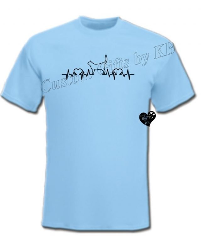 Cat heartbeat lover t shirt - Image 3