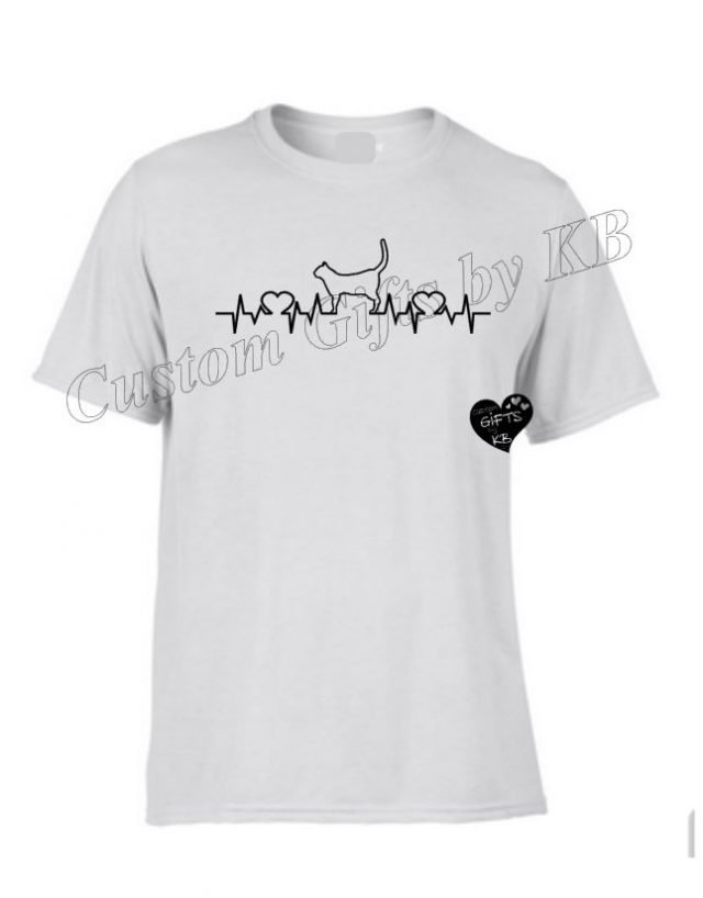 Cat heartbeat lover t shirt - Image 4