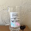 Est New Dad with date Beer stein - Image 3