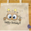 Happy Birthday tote sack with Cute Own and lil Bird - Image 4