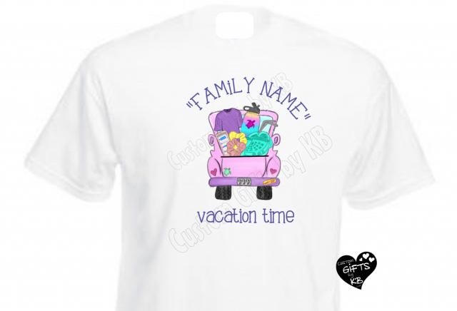 Pink Truck Family Vacation Time T Shirt