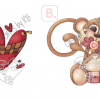 Cute Baby Monkey - Cute red Heart with Checkered pattern Water Slides - Image 2