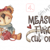 Cute Bear with Scarf and a ball of Yarn Water Slide - Measure Twice Cute Once Quote with measuring tape WaterSlide - Image 2