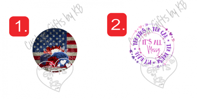 2" Round Bottoms for Tumblers - American Flag with Roses - Its All Messy WaterSlide