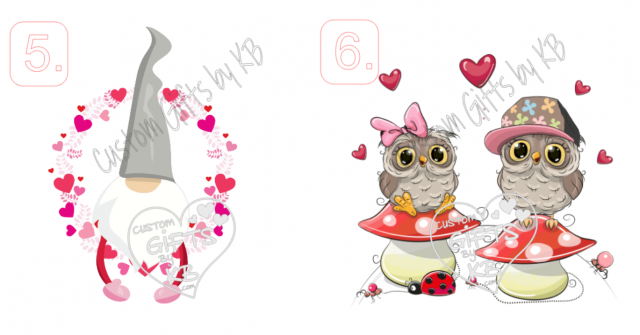 Gnome surrounded by Love - Owl Couple on Mushrooms Water Slides or Sticker