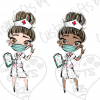 Bun Brown Haired Medic Working and Staying Safe Digital Download - Image 2