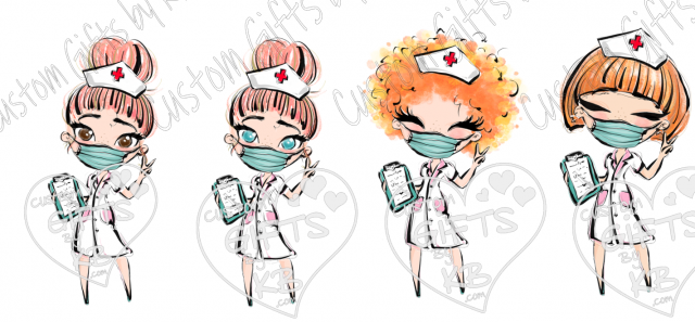 Red Haired Nurses Staying Safe Digital Downloads