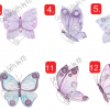 Water Color Violet Butterflies - WaterColored Violet Dragon Fly WaterSlide - Image 2