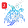 Ombre Sea Turtle Sticker or Water Slide - Image 3