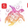 Ombre Sea Turtle Sticker or Water Slide - Image 4