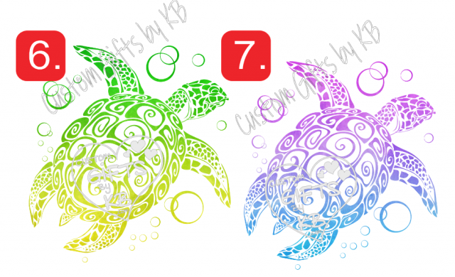 Ombre Sea Turtle Sticker or Water Slide