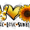 Sunflower *Peace*Love*Sunshine Waterslide or Sticker - Image 2