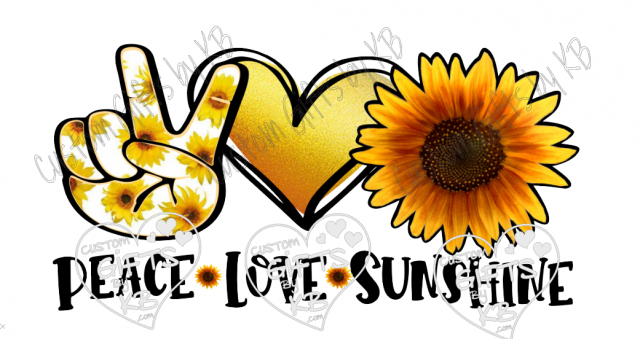 Sunflower *Peace*Love*Sunshine Waterslide or Sticker