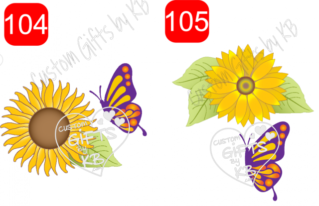 Bee Water Slide or Sticker ~ Sunflower with Butterflies WaterSlide