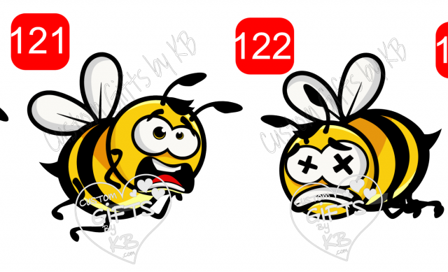 Shocked Bumble Bee water slide or Stickers