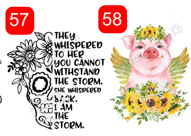 Withstand the storm Skull Water Slide ~ Sunflower Pig Sticker