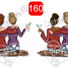 Custom Best Friends drinking Martini Water Slide or Sticker - Image 5