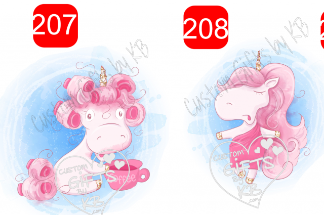 Pink Unicorn drinking her Coffee Waterslide ~ Dancing Pink Unicorn WaterSlide or Sticker Design