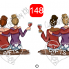 Custom Best Friends drinking Wine Water Slide or Sticker - Image 2