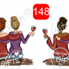 Custom Best Friends drinking Wine Water Slide or Sticker - Image 5