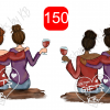 Custom Best Friends drinking Wine Water Slide or Sticker - Image 4