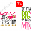 Queen of the Classroom Water slide ~ It Takes a Big Heart to Teach little Minds Waterslide - Image 3