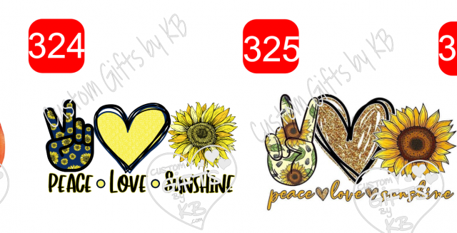 Peace love Fall Sticker or Water Slide ~ Peace Love Sunshine Water slide or Sticker