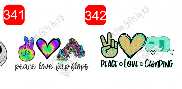 Peace Love Flip Flops Sticker ~ Peace Love Camping Water Slide or  Sticker