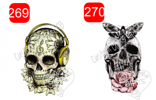 Music Skull ~ Rose Moth Skull Water Slide or Sticker