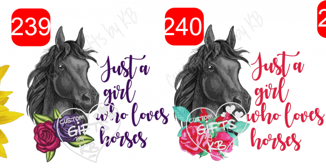 Just a Girl who loves horses WaterSlide or Stickers