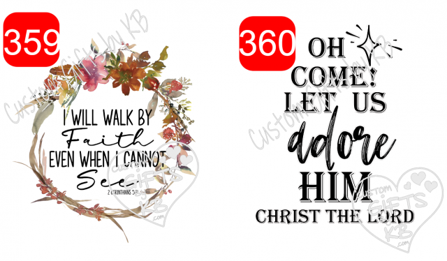 I will Walk by Faith Sticker or Water Slide ~ Oh come let us Adore HIM Sticker or Water Slide