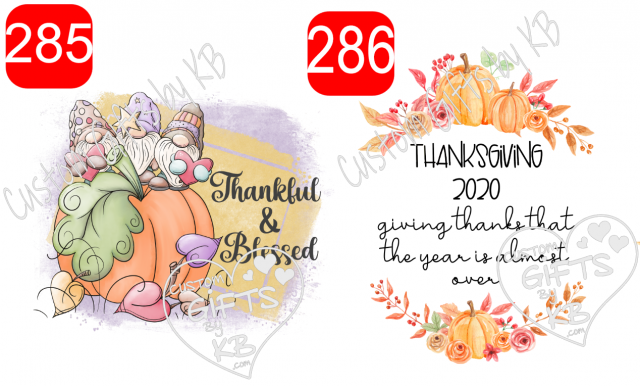 Thankful and Blessed Gnomes Sticker or Waterslide ~ Year Almost Over Water Slide or Sticker