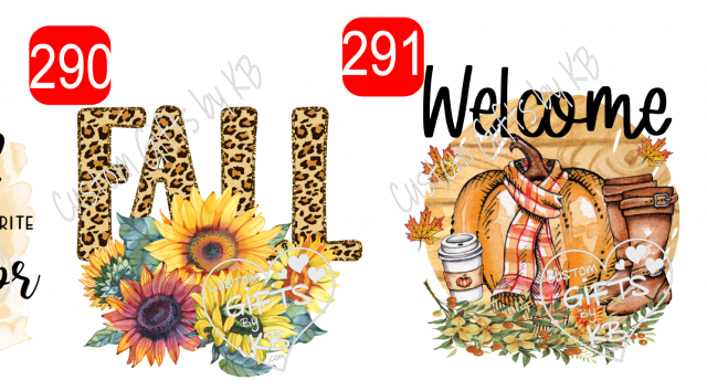 Leopard printed Fall with Flowers ~ Welcome Fall Coffee Pumpkin and Boots Sticker or Water Slide