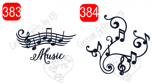 Music Note Sticker or WaterSlide ~ Floral Musical Notes Water Slide or Sticker