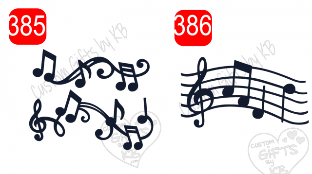 Musical Notes Side Wave Sticker ~ Wave of Musical Notes Water Slide or Sticker