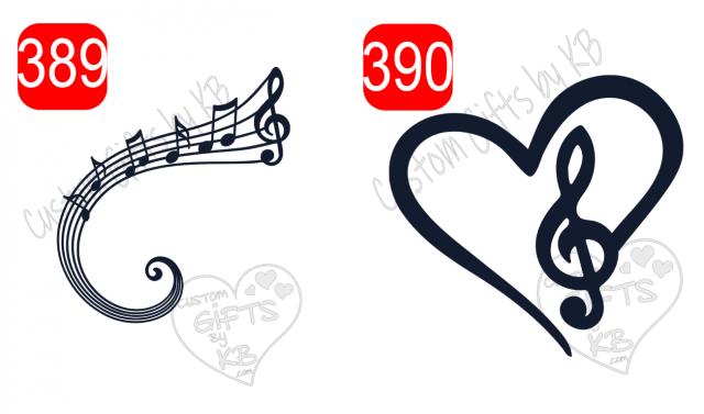 Swivel Music Notes Sticker ~ Music Note in Heart Water Slide or Sticker