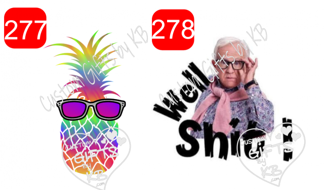 Tie Die Pineapple with SunGlass Sticker or Waterslide ~ Well Sh** Leslie Jordan Sticker or Water Slide